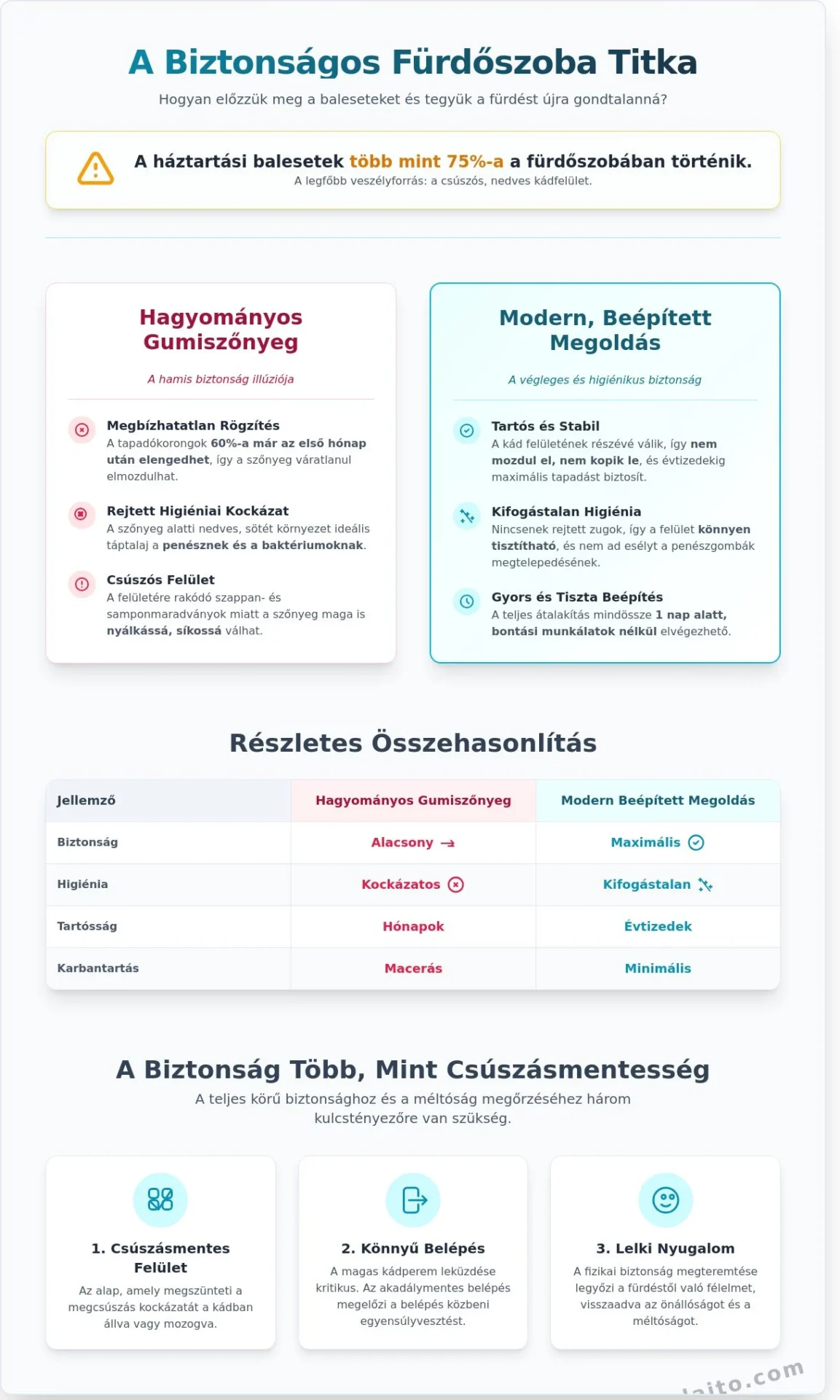Csúszásgátló kádba: Hogyan tegyük valóban biztonságossá a fürdést 2026-ben? - Infographic