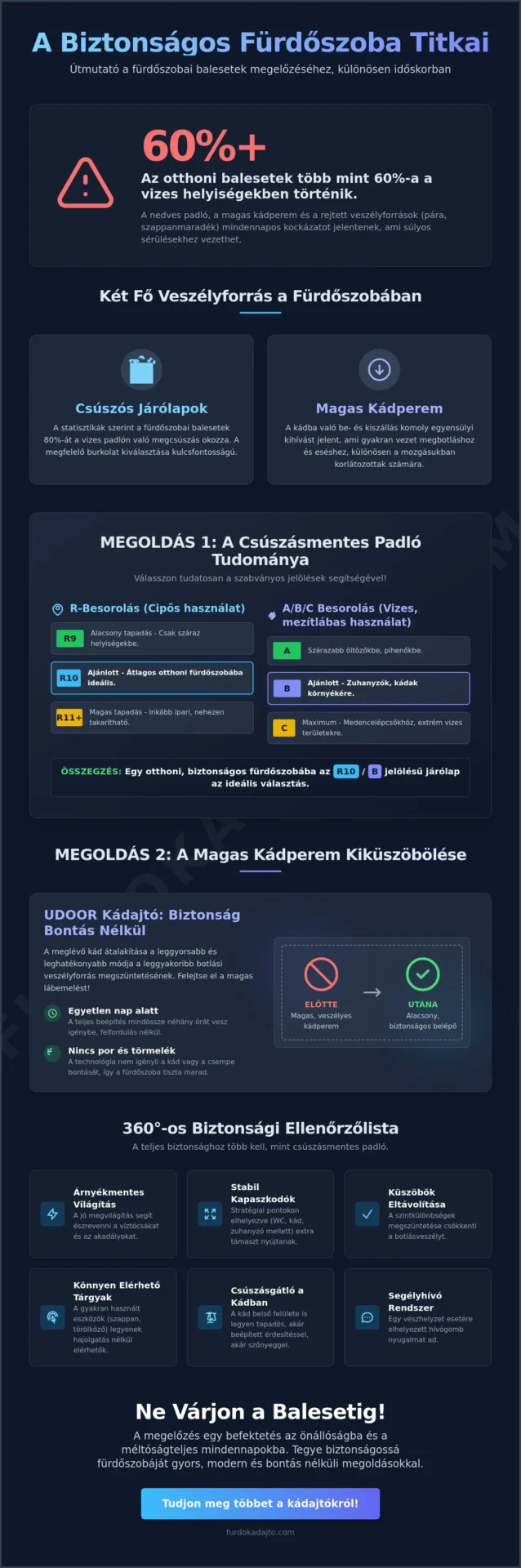 Csúszásmentes fürdőszoba kialakítása 2026-ban: Teljes útmutató a biztonságos otthonhoz