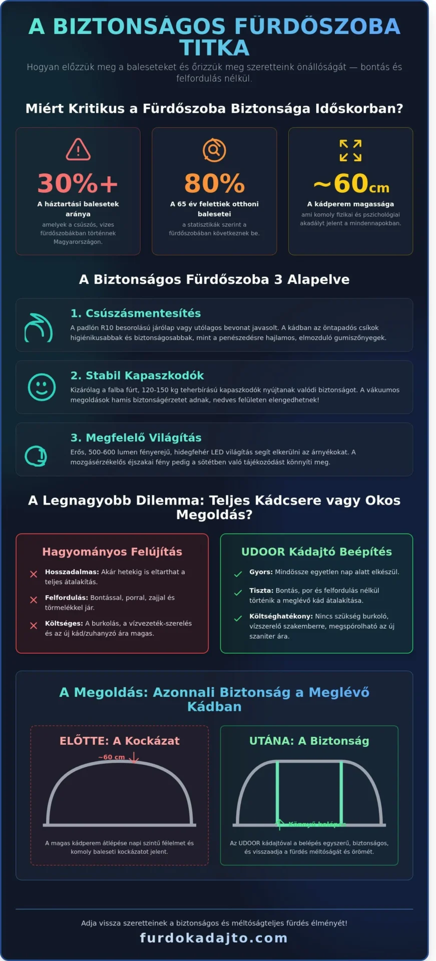 Időseknek fürdőszoba biztonság 2026-ban: Átfogó útmutató a balesetmentes otthonhoz - Infographic