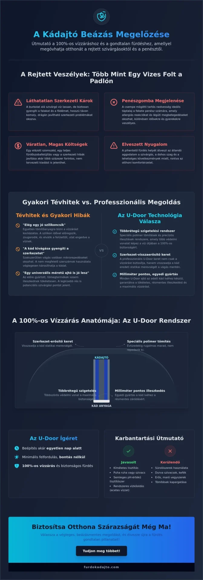Kádajtó beázás megelőzése: Teljes útmutató a 100%-os vízzáráshoz