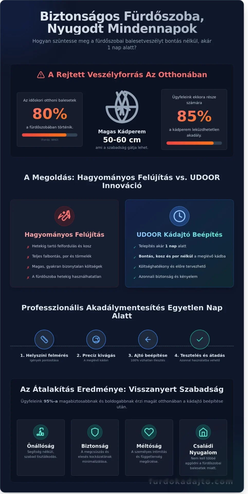 Mozgáskorlátozott fürdőszoba kialakítása: Biztonság és méltóság bontás nélkül