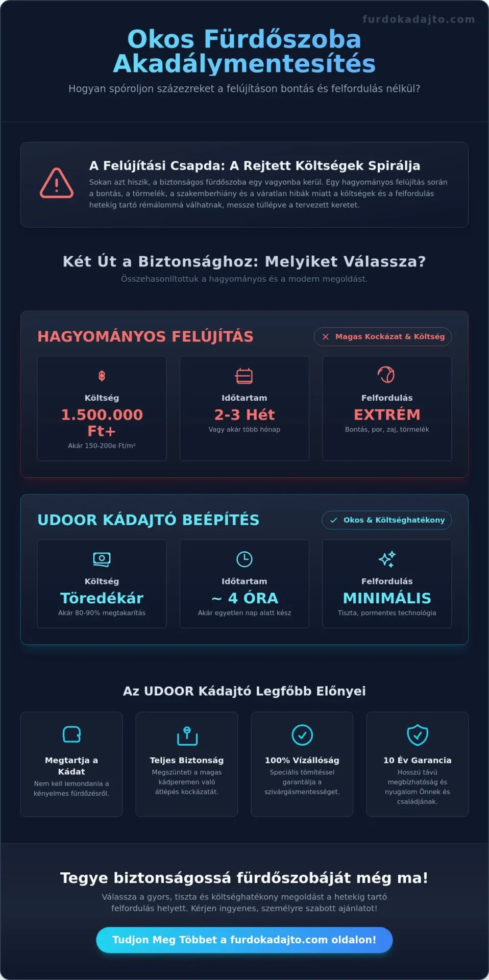Olcsó fürdőszoba akadálymentesítés 2026: Biztonság bontás és milliók nélkül