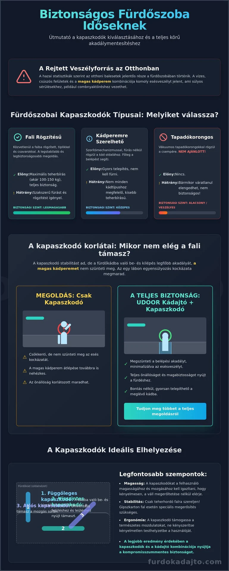 Fürdőkád kapaszkodó időseknek: Átfogó útmutató a biztonságos fürdéshez 2026-ban