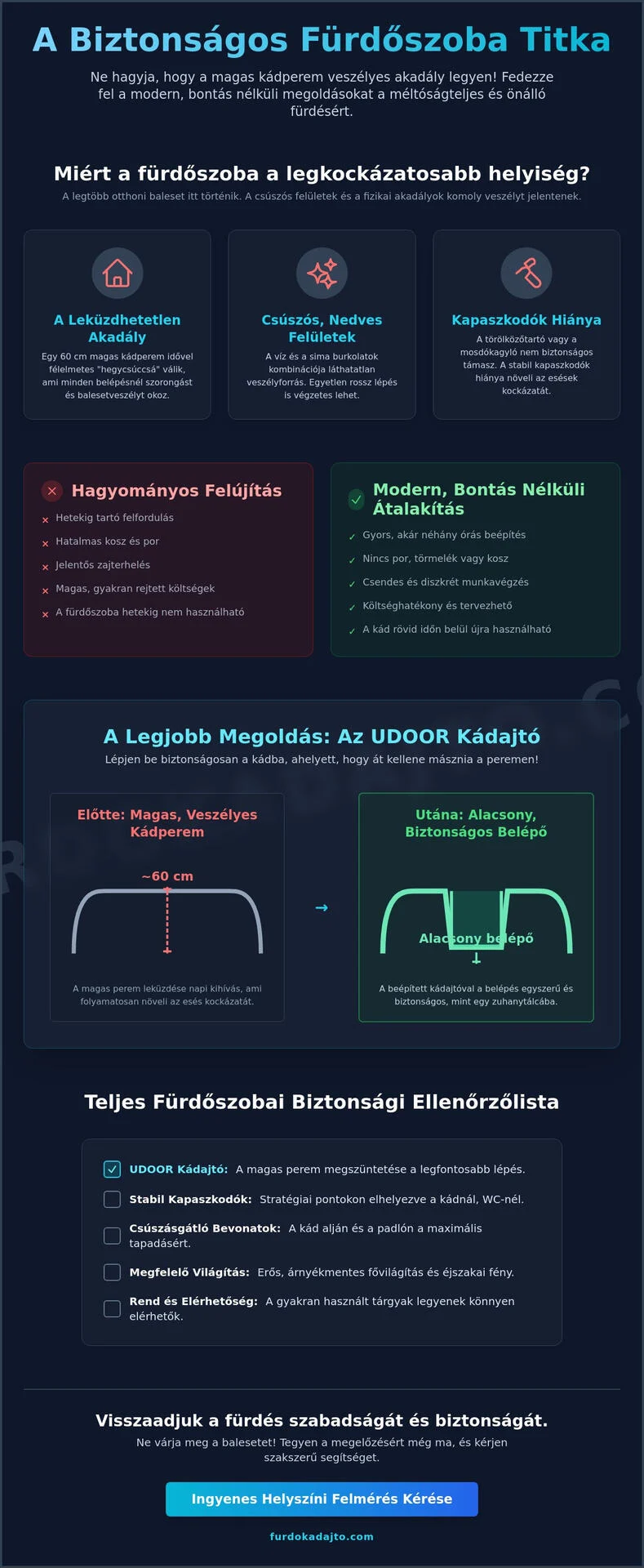 Idősek biztonsága a fürdőszobában: Teljes ellenőrzőlista és megoldások 2026-ban